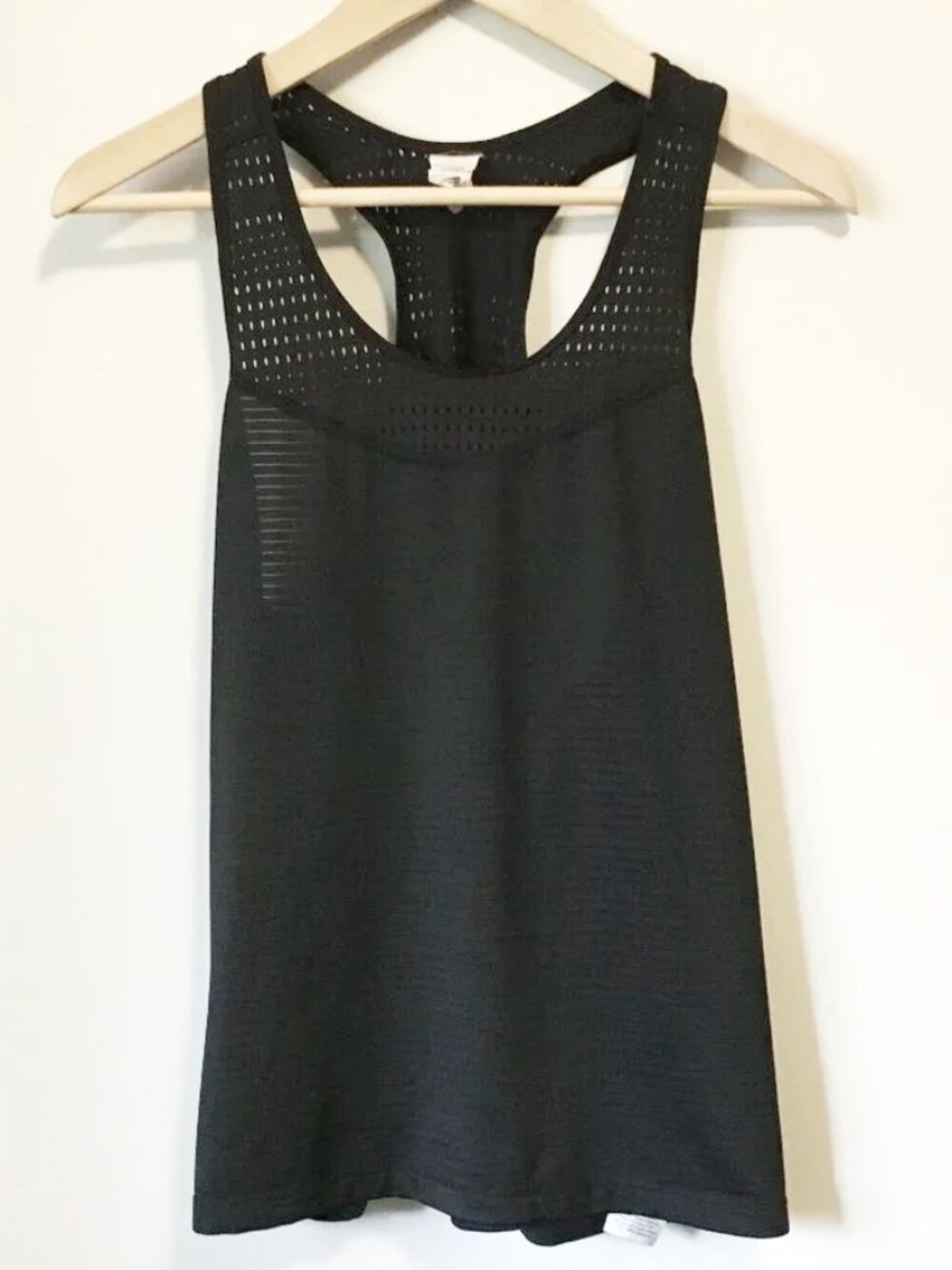 Athletic Works Black Dri-More Tech Mesh Racerback Tank Top Medium